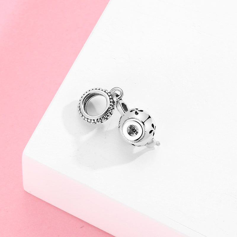 S925 Sterling Silver Teapot Dangle Charm Creative Pendant Bead For DIY Bracelet Necklace Jewelry Gift