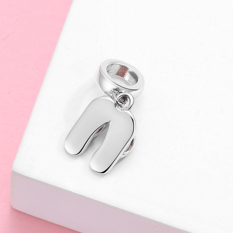 S925 Sterling Silver Flip Flop Dangle Charm Red Stripe Creative Pendant Bead For DIY Bracelet Necklace Jewelry Gift