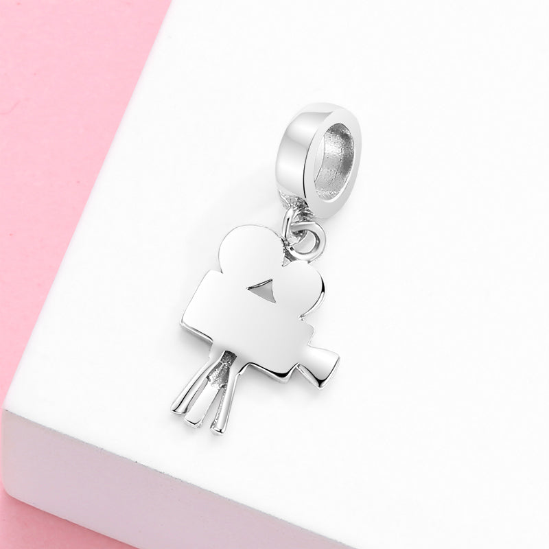 Original Movie Camera Dangle Charm 925 Sterling Silver Vintage Film Camera Pendant Bead For DIY Charm Bracelet Necklace Jewelry Making Gift