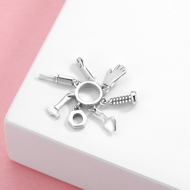 Everyday Tool Dangle Charm 925 Sterling Silver Creative Household Tool Pendant Bead For DIY Charm Bracelet Necklace Jewelry Making Gift