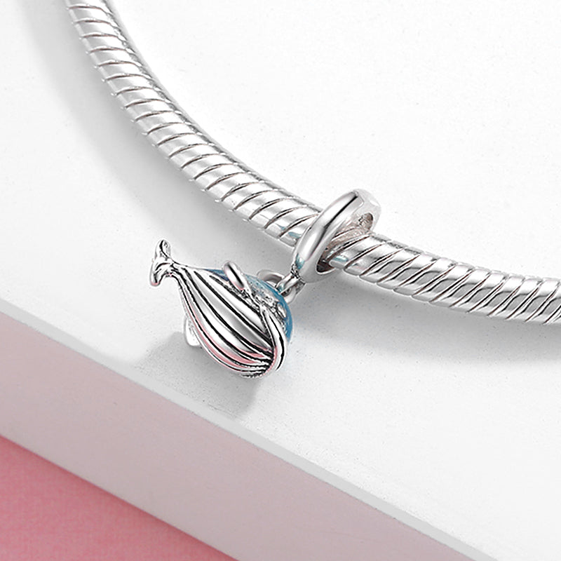 Dolphin Dangle Charm 925 Sterling Silver Blue Enamel Ocean Animal Pendant Bead For DIY Charm Bracelet Necklace Summer Jewelry Gift