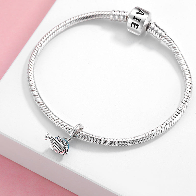 Dolphin Dangle Charm 925 Sterling Silver Blue Enamel Ocean Animal Pendant Bead For DIY Charm Bracelet Necklace Summer Jewelry Gift
