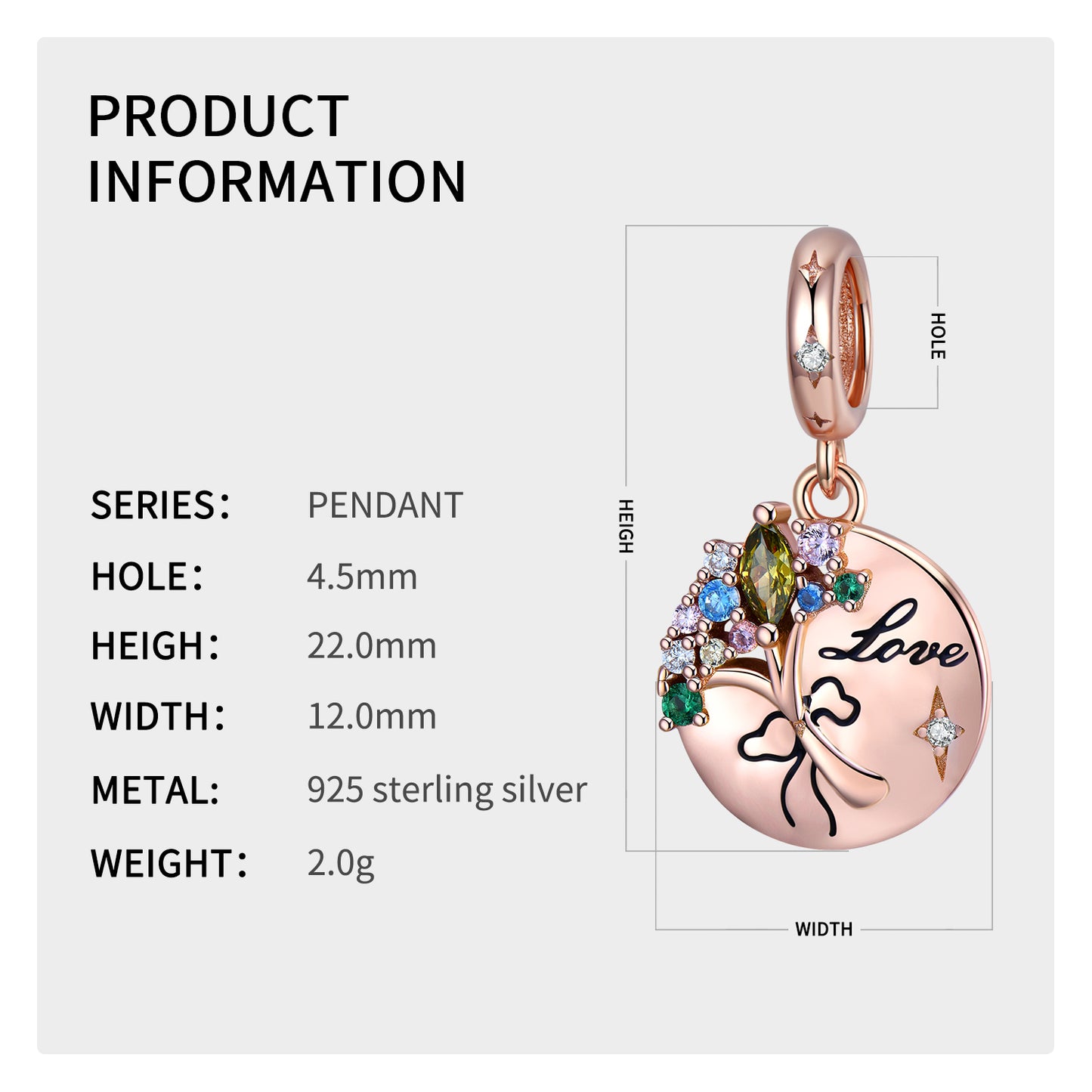 S925 Sterling Silver Rose Gold Flower Bouquet Dangle Charm Valentine's Day Pendant Bead For DIY Charm Bracelet Necklace Jewelry Gift
