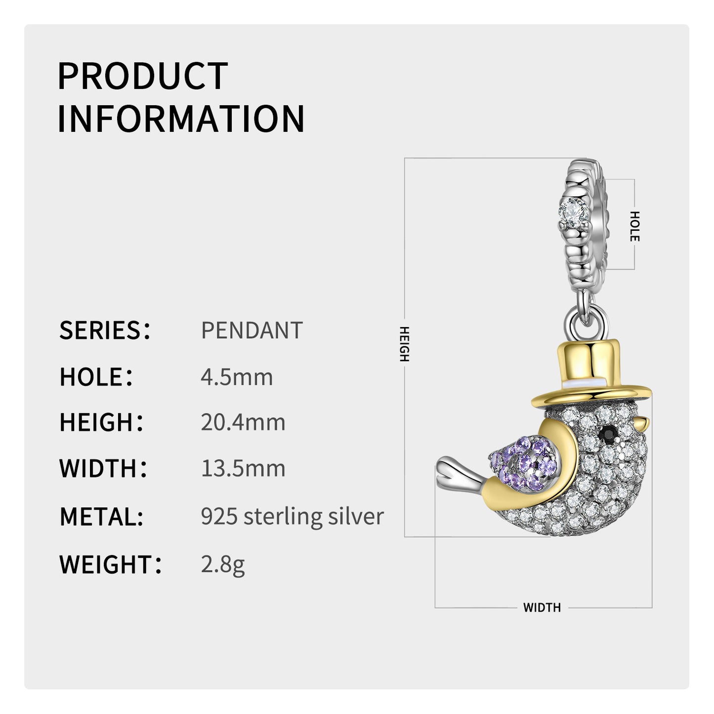 S925 Sterling Silver Dove Of Love Dangle Charm Romantic Bird Pendant Bead For DIY Charm Bracelet Necklace Jewelry Gift