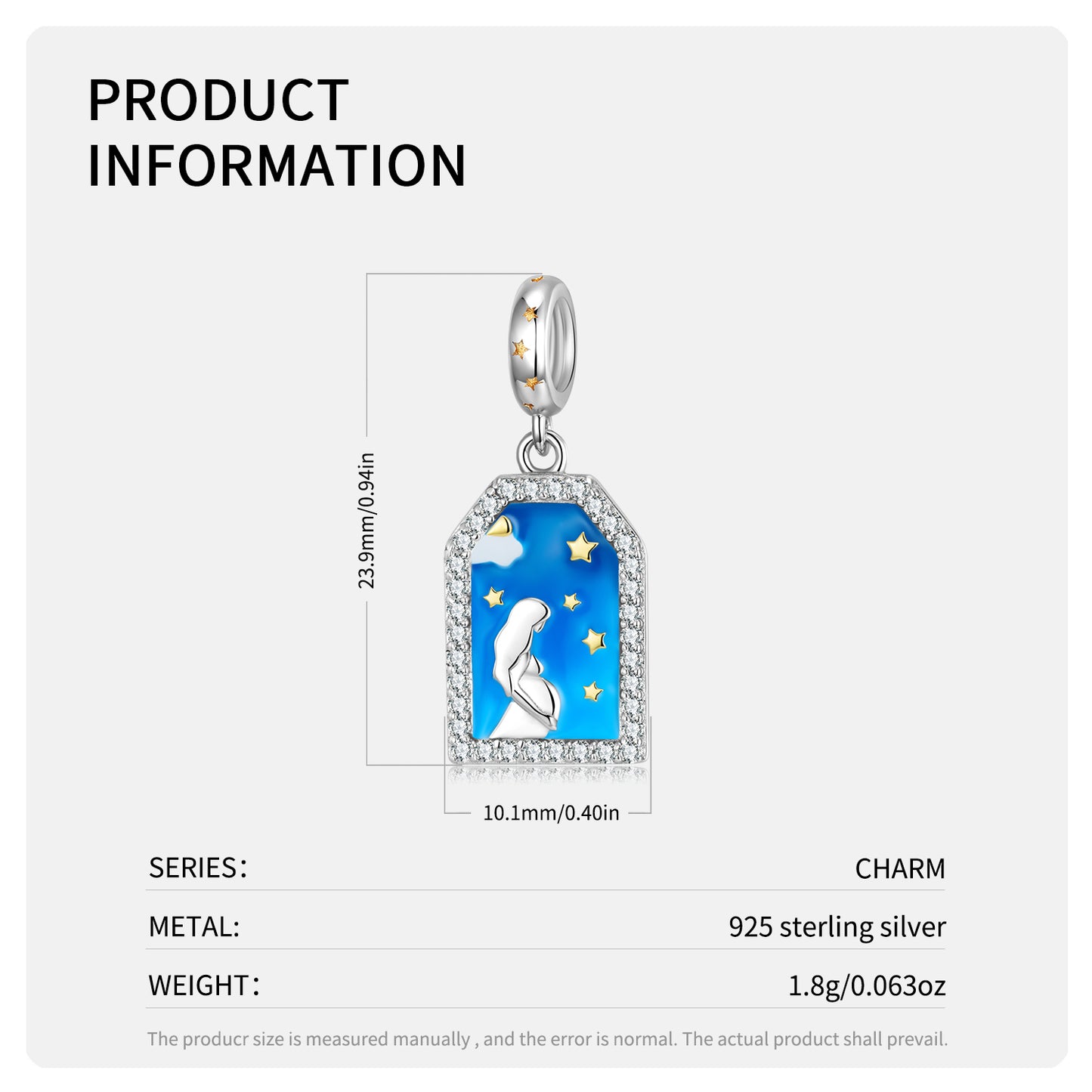 S925 Sterling Silver Mother And Baby Dangle Charm Enamel Mother's Day Pendant Bead For DIY Charm Bracelet Necklace Jewelry Gift