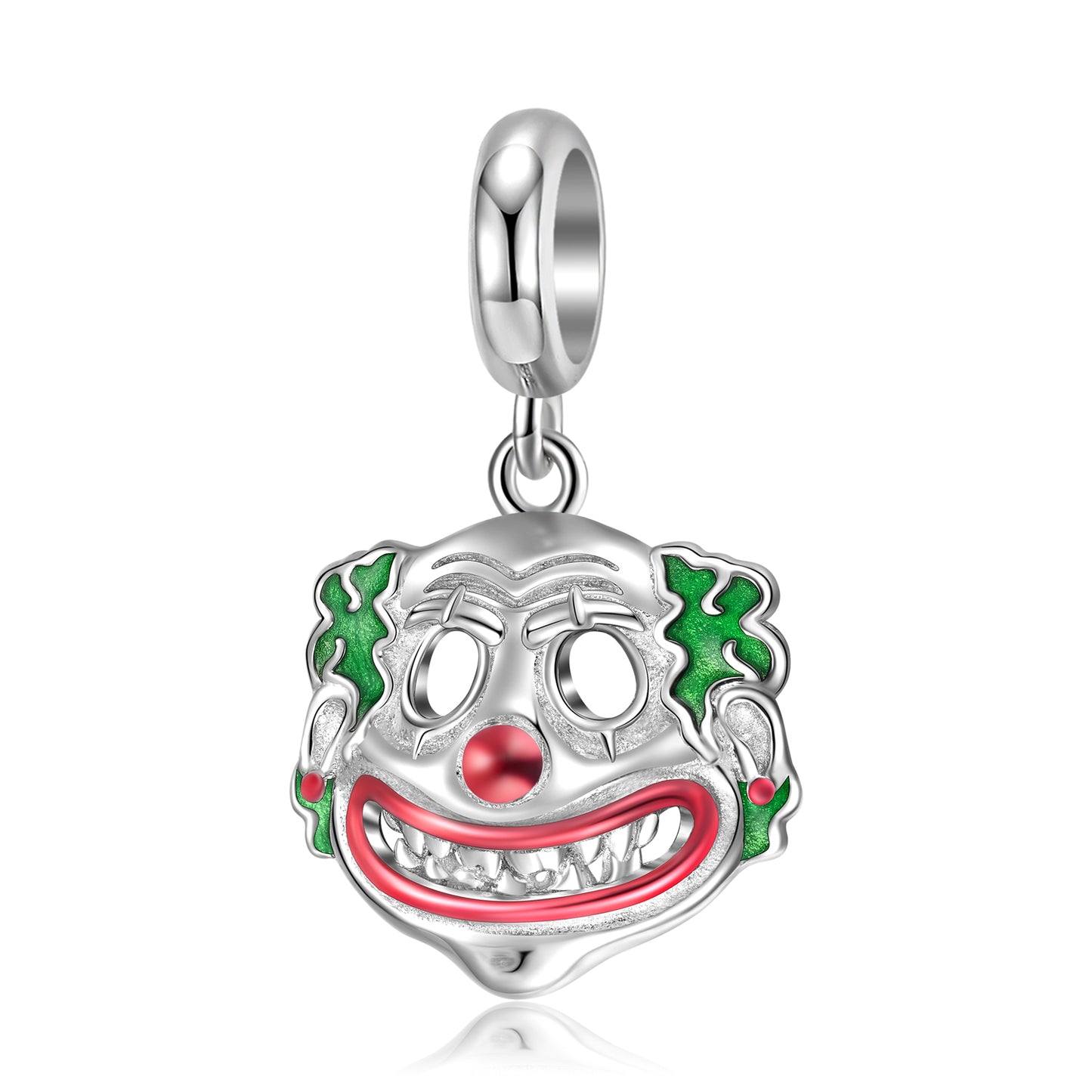 S925 Sterling Silver Halloween Clown Dangle Charm Gothic Pendant Bead For DIY Charm Bracelet Necklace Jewelry Gift