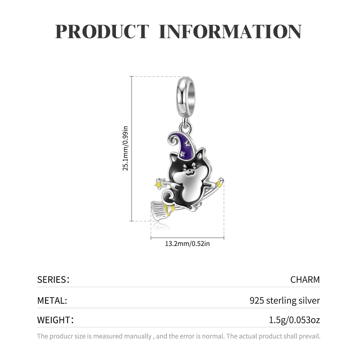 S925 Sterling Silver Magic Forest Dog Dangle Charm Cute Animal Pendant Bead For DIY Charm Bracelet Necklace Jewelry Gift