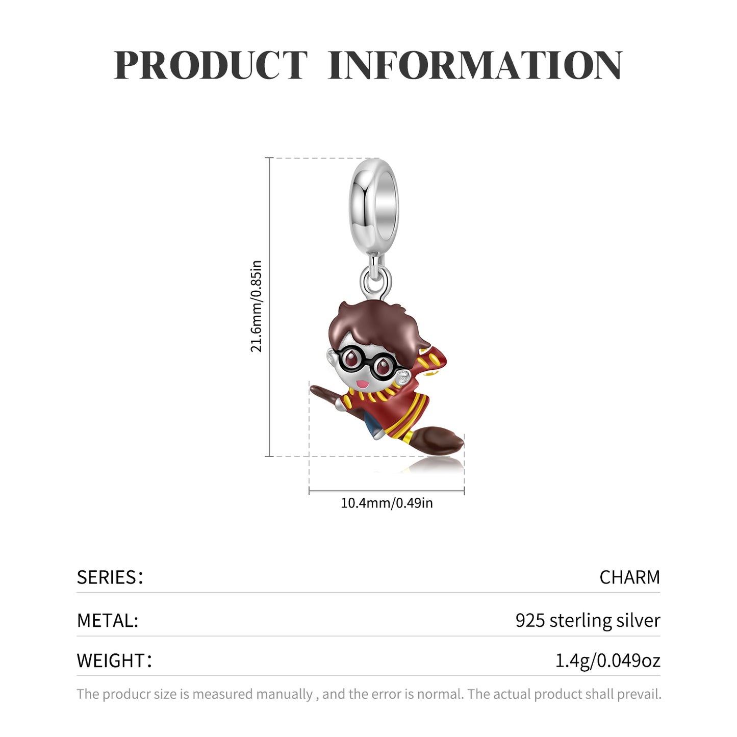 S925 Sterling Silver Boy With Glasses Dangle Charm Enamel Character Pendant Bead For DIY Charm Bracelet Necklace Jewelry Gift