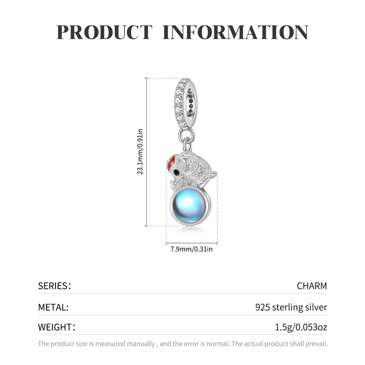 S925 Sterling Silver Elephant Dangle Charm Cute Animal Pendant Bead For DIY Charm Bracelet Necklace Jewelry Gift