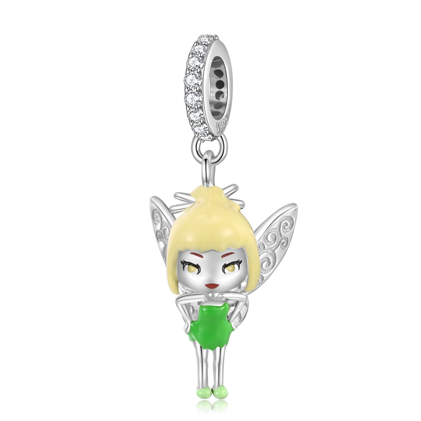 S925 Sterling Silver Spring Elf Dangle Charm Resin Enamel Colorful Pendant Bead For DIY Charm Bracelet Necklace Jewelry Gift