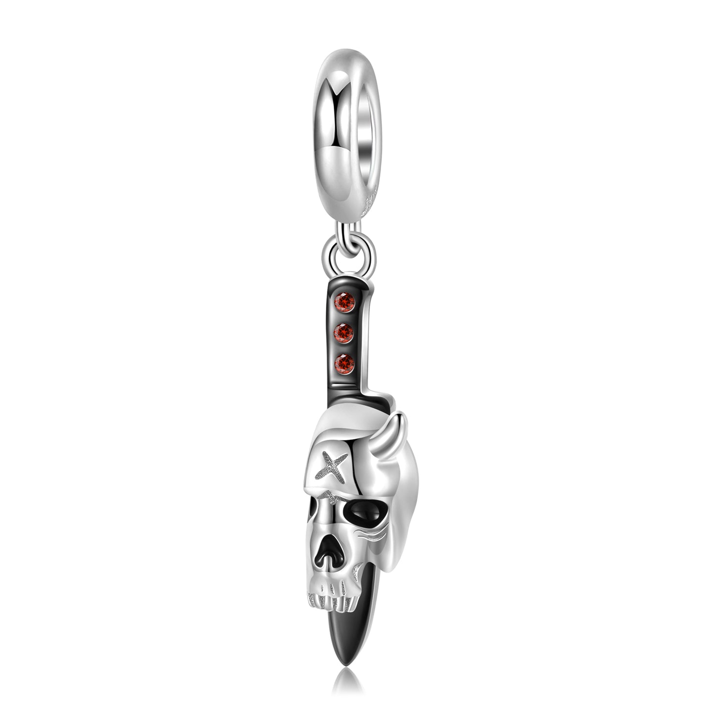 S925 Sterling Silver Skeleton Knife Dangle Charm Minimalist Pendant Bead For DIY Charm Bracelet Necklace Jewelry Gift