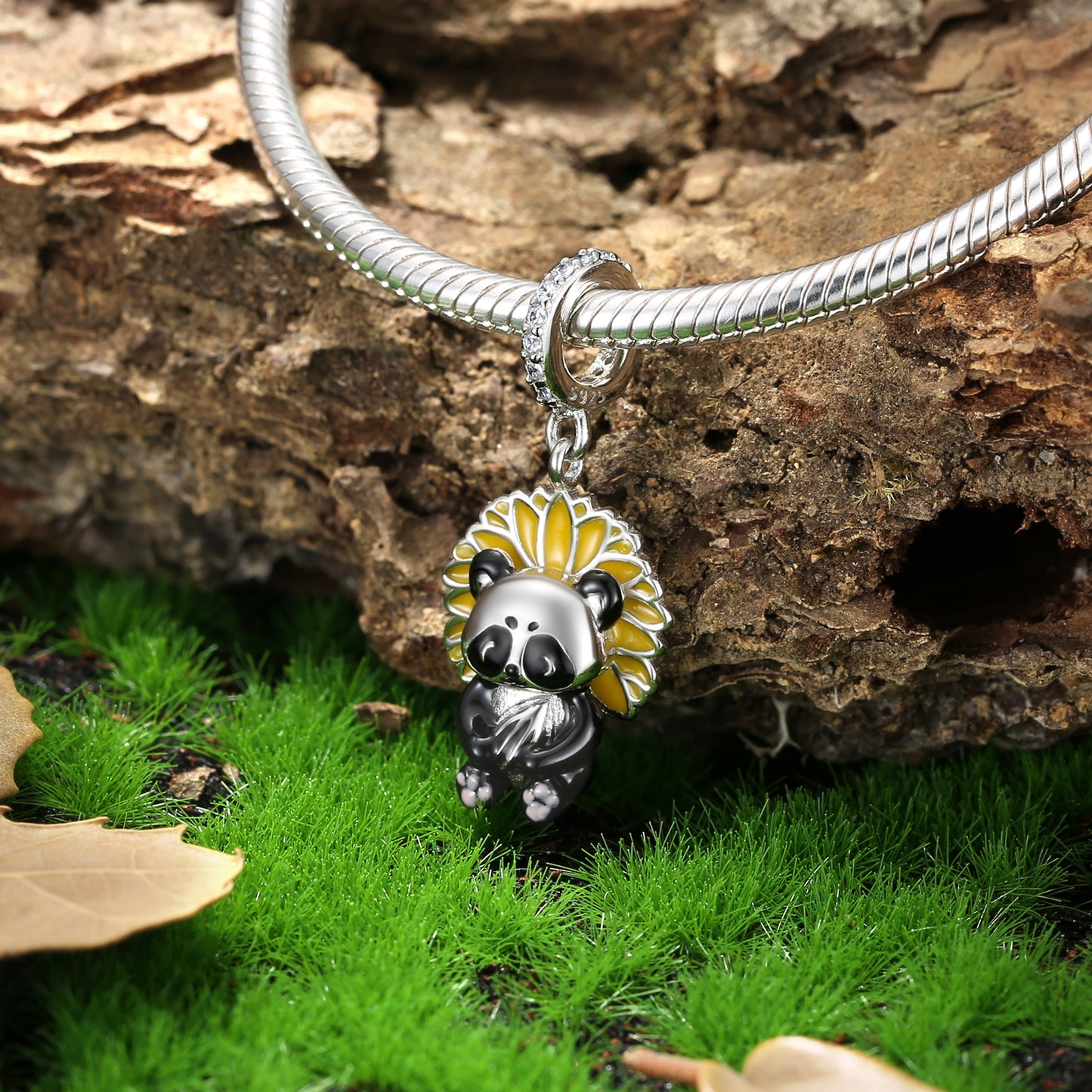 Brown Hair Girl Charm 925 Sterling Silver Enamel Pendant Bead For DIY Charm Bracelet Necklace Cartoon Jewelry Gift