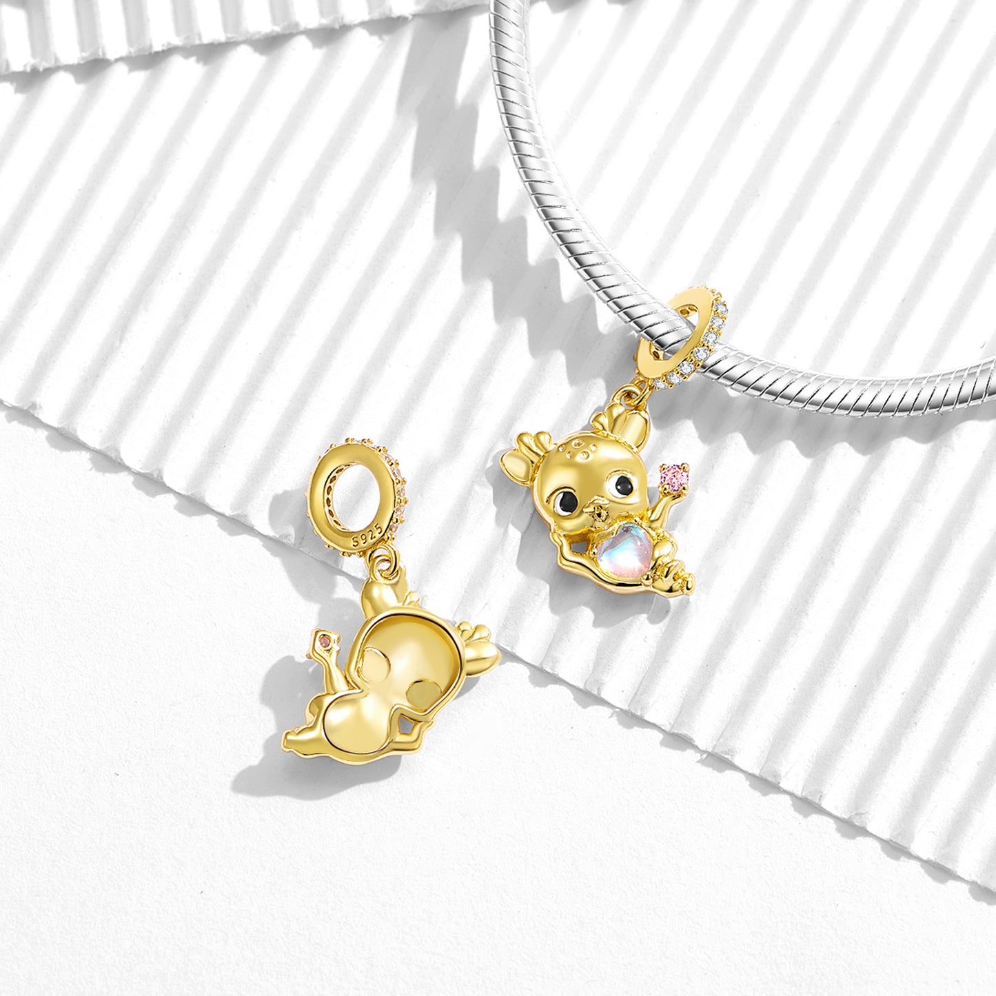 Double Butterfly Charm 925 Sterling Silver Black Gold Plated Pendant Bead For DIY Charm Bracelet Necklace Gothic Jewelry Gift