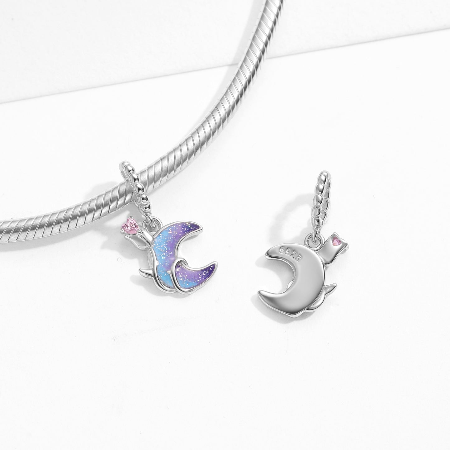 Melting Heart Charm 925 Sterling Silver Black Gold Plated Pendant Bead For DIY Charm Bracelet Necklace Gothic Jewelry Gift