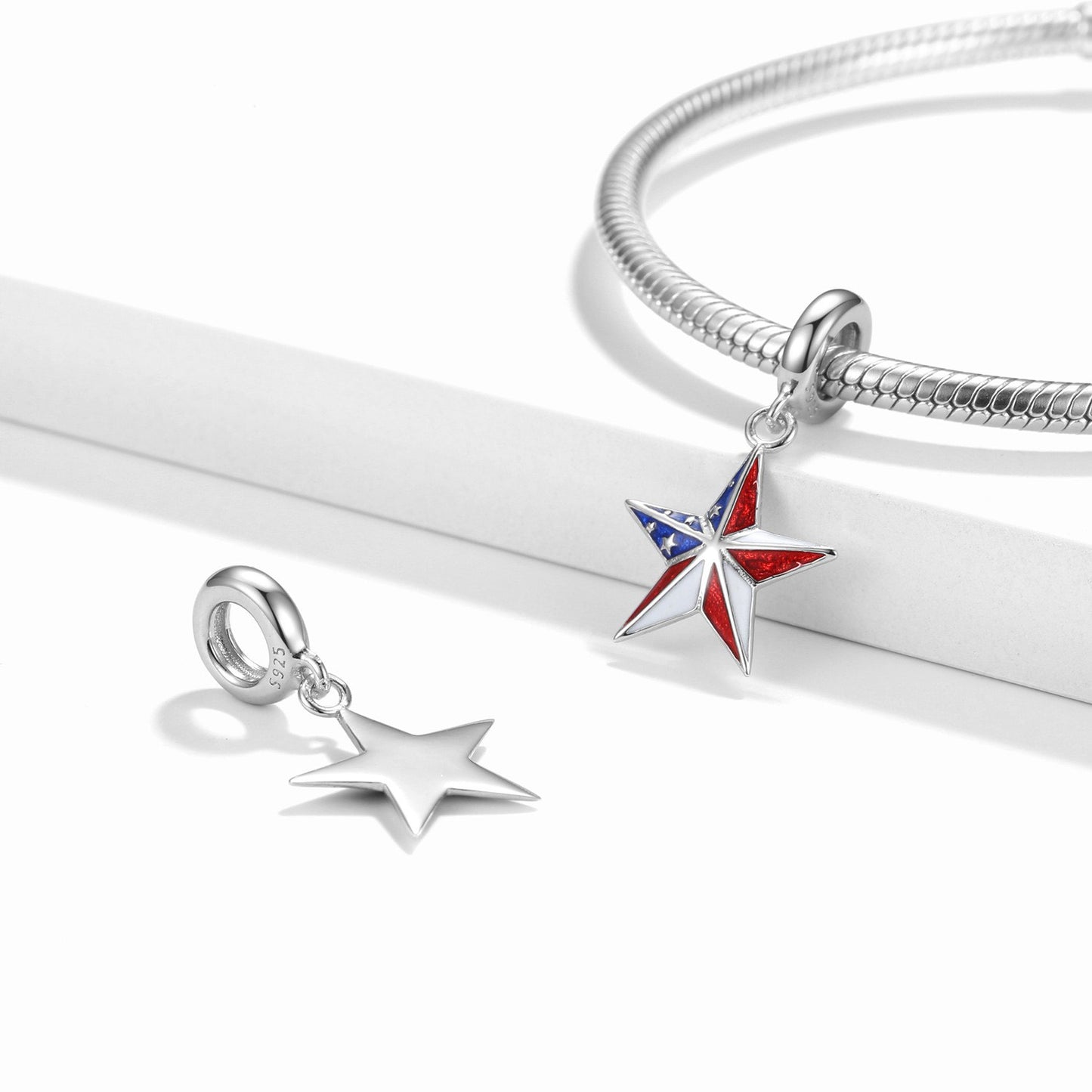 Star Charm 925 Sterling Silver Pendant Bead For DIY Charm Bracelet Necklace Fashion Jewelry Gift