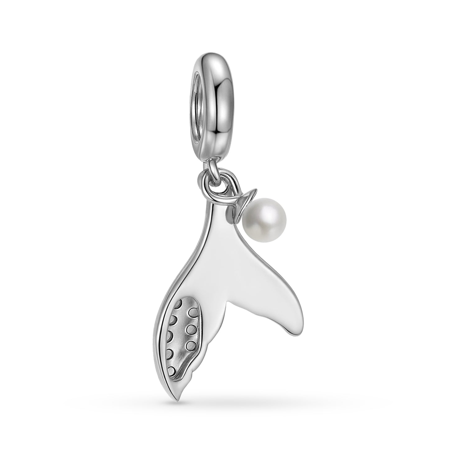 Mermaid Tail Pearl Charm 925 Sterling Silver Stone Enamel Pendant Bead For DIY Charm Bracelet Necklace Ocean Jewelry Gift