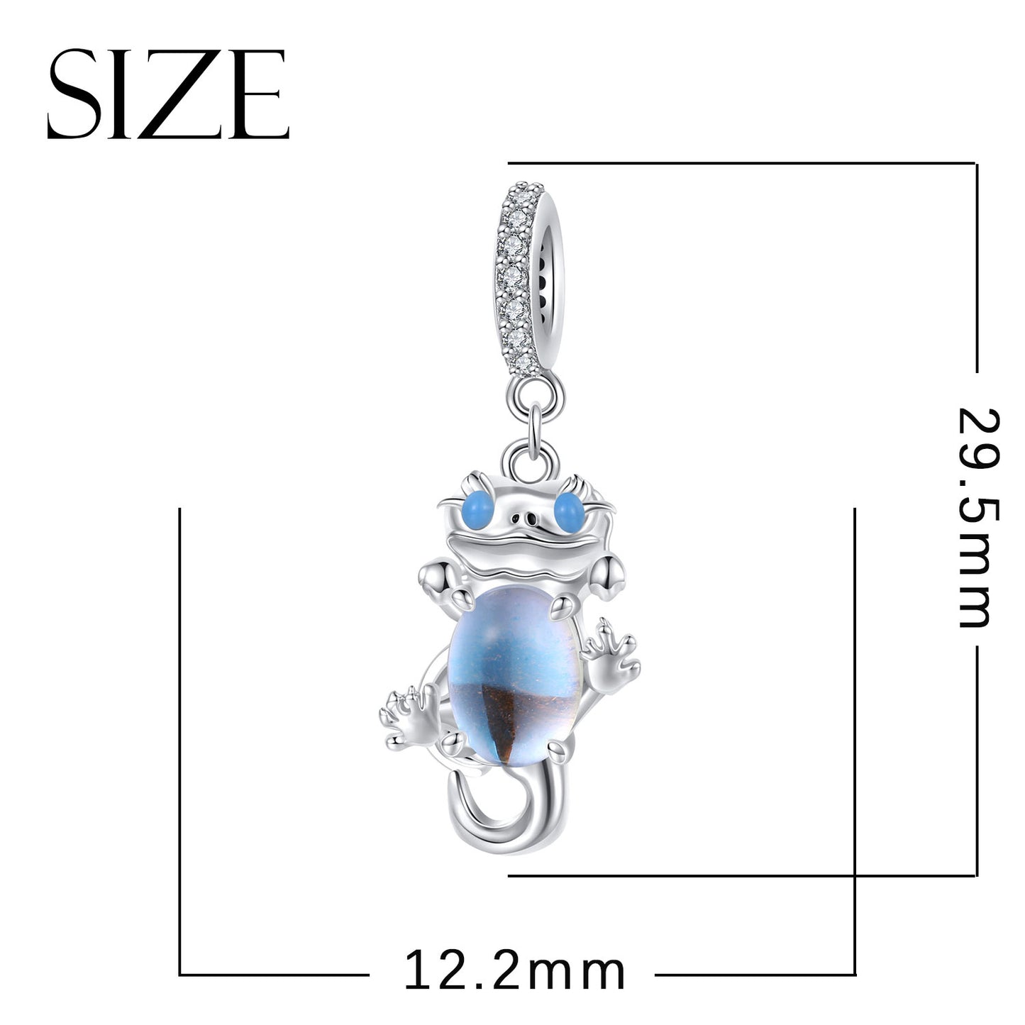 Frog Charm 925 Sterling Silver Moonstone Pendant Bead For DIY Charm Bracelet Necklace Animal Jewelry Gift