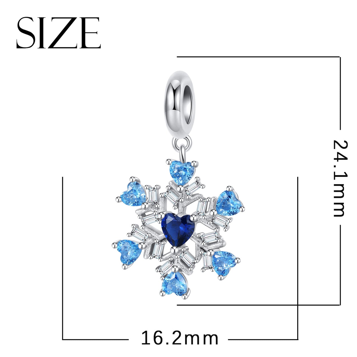 Snow Heart Charm 925 Sterling Silver Stone Pendant Bead For DIY Charm Bracelet Necklace Christmas Jewelry Gift