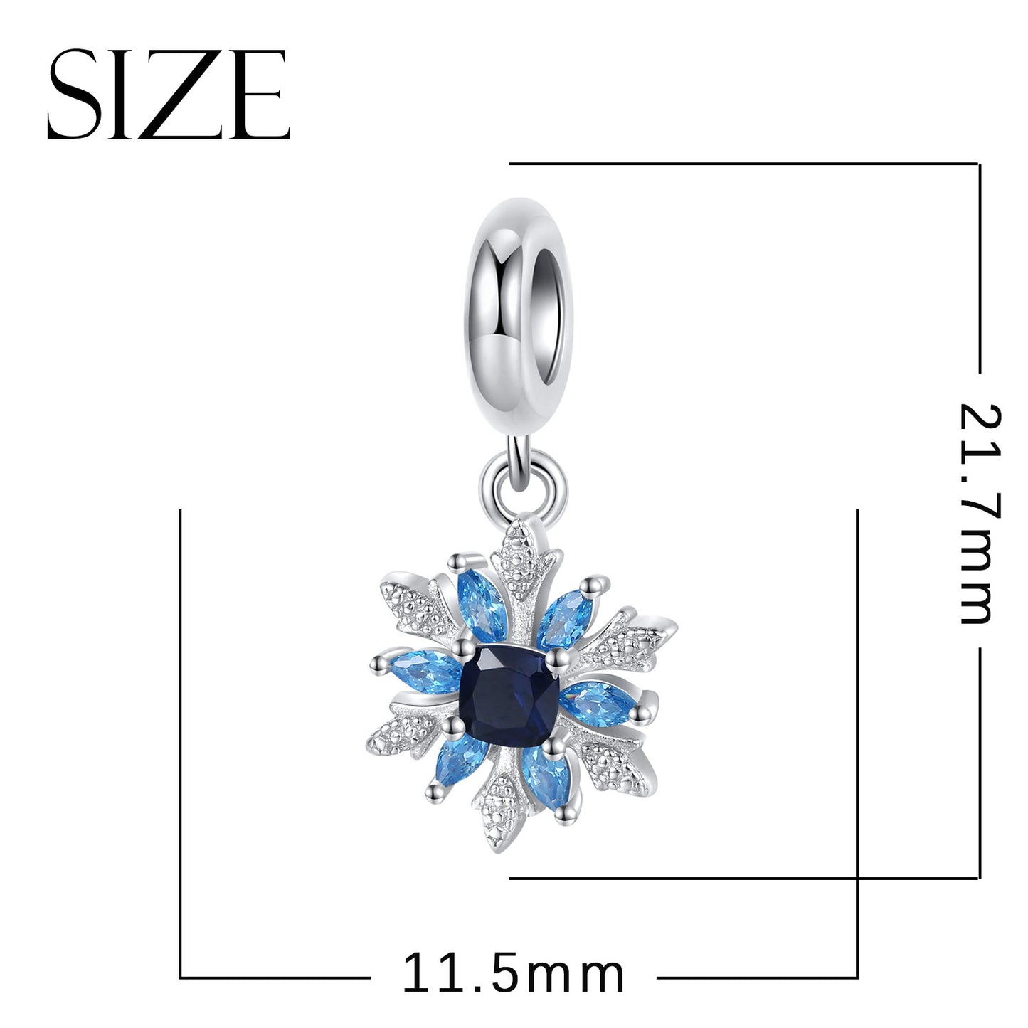 Snowflake Charm 925 Sterling Silver Pendant Bead For DIY Charm Bracelet Necklace Winter Jewelry Gift