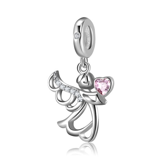 Openwork Angel Charm 925 Sterling Silver Pendant Bead For DIY Charm Bracelet Necklace Guardian Jewelry Gift