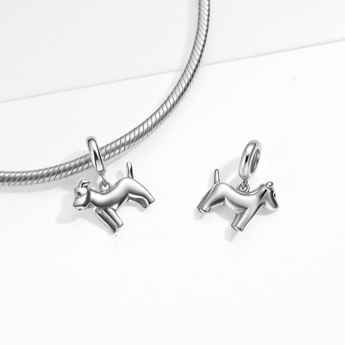 Schnauzer Charm 925 Sterling Silver Oxidized Pendant Bead For DIY Charm Bracelet Necklace Dog Jewelry Gift