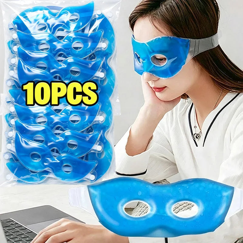 1/10pcs Fashion Blue Relieve Eye Fatigue Reusable Cooling Eyes Masks