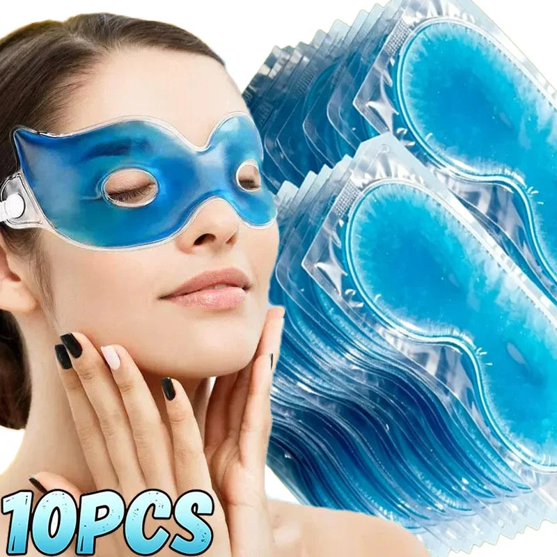 1/10pcs Fashion Blue Relieve Eye Fatigue Reusable Cooling Eyes Masks