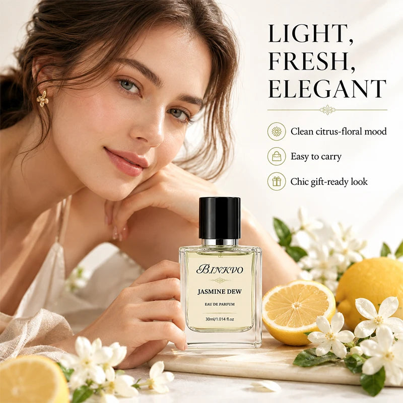 Binkvo Lemon Jasmine Fruity Fragrance Moisturizing Perfume for Women,