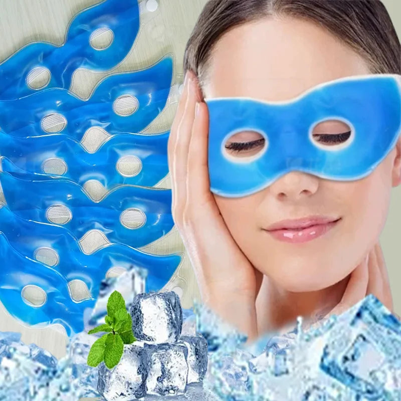 1/10pcs Fashion Blue Relieve Eye Fatigue Reusable Cooling Eyes Masks