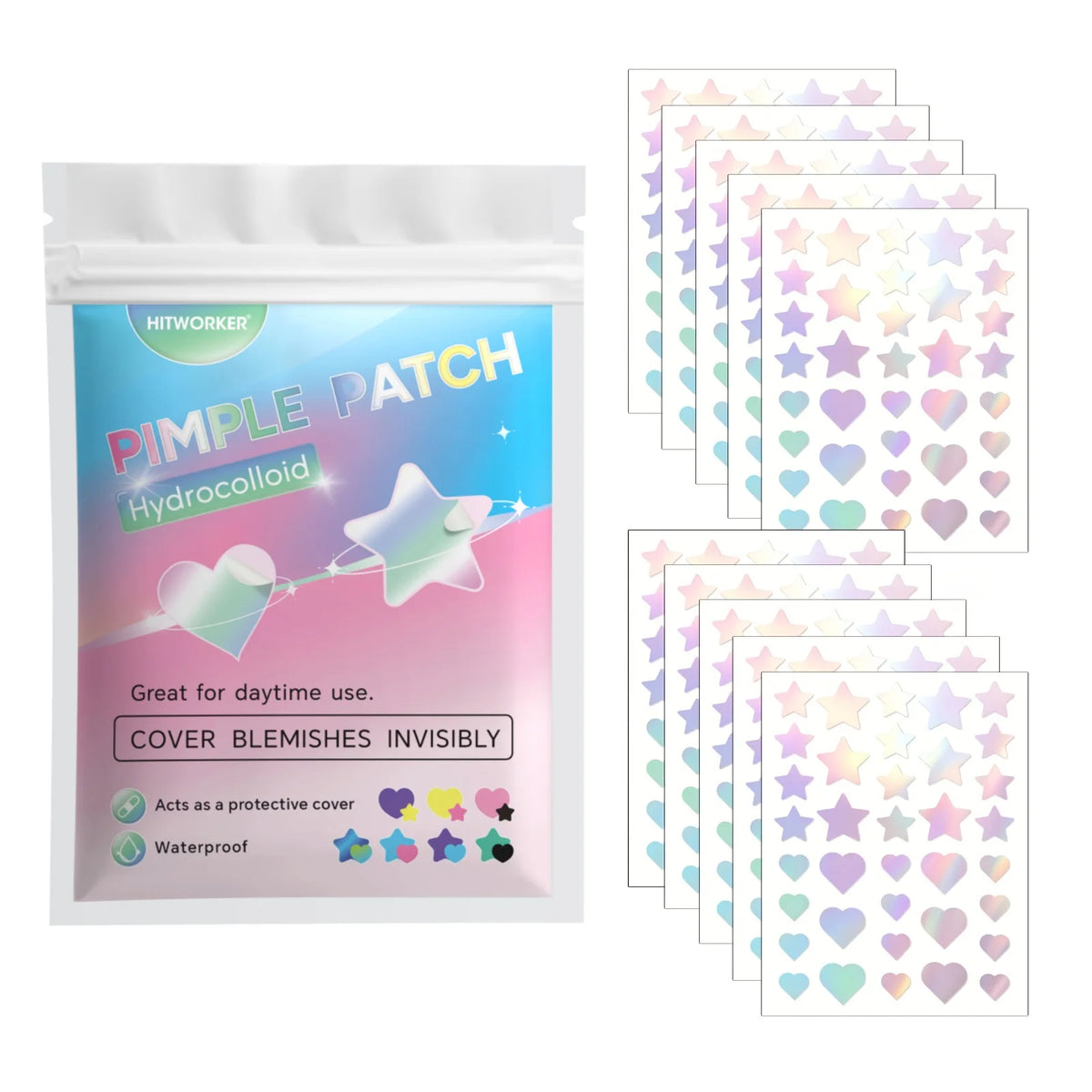 360pcs Colorful Acne Patches – gentle facial coverage for pimples and