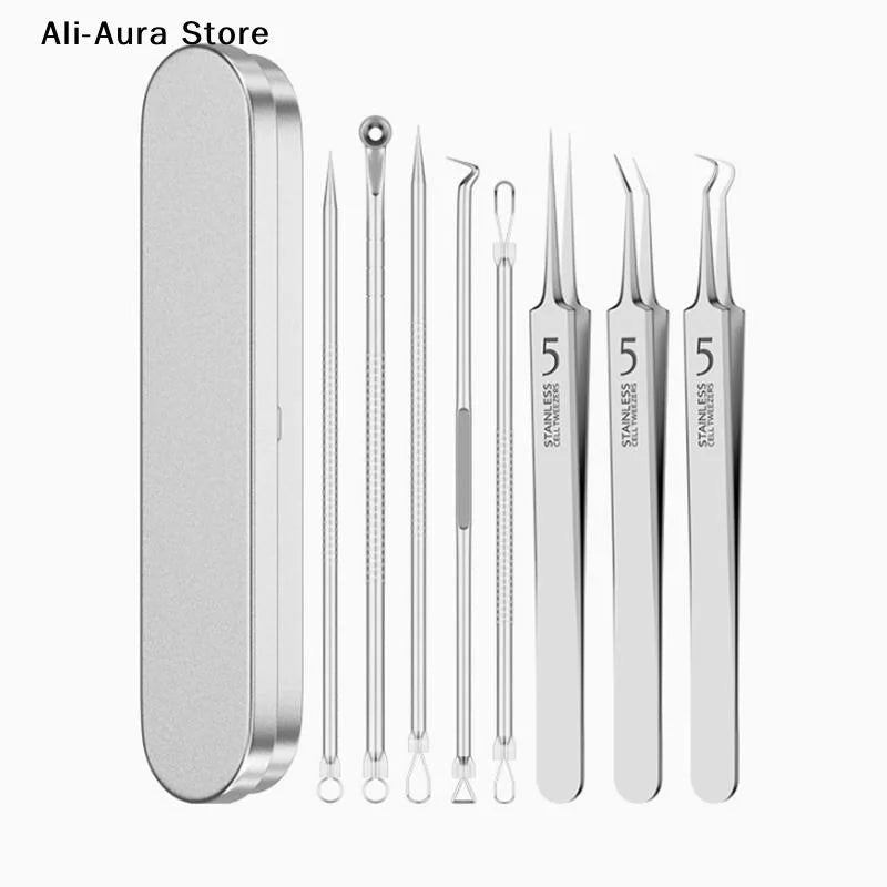 7/8Pcs Blackhead Remover Kit Professional Blackhead  Needle Skin Care 13