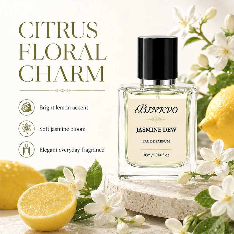 Binkvo Lemon Jasmine Fruity Fragrance Moisturizing Perfume for Women,