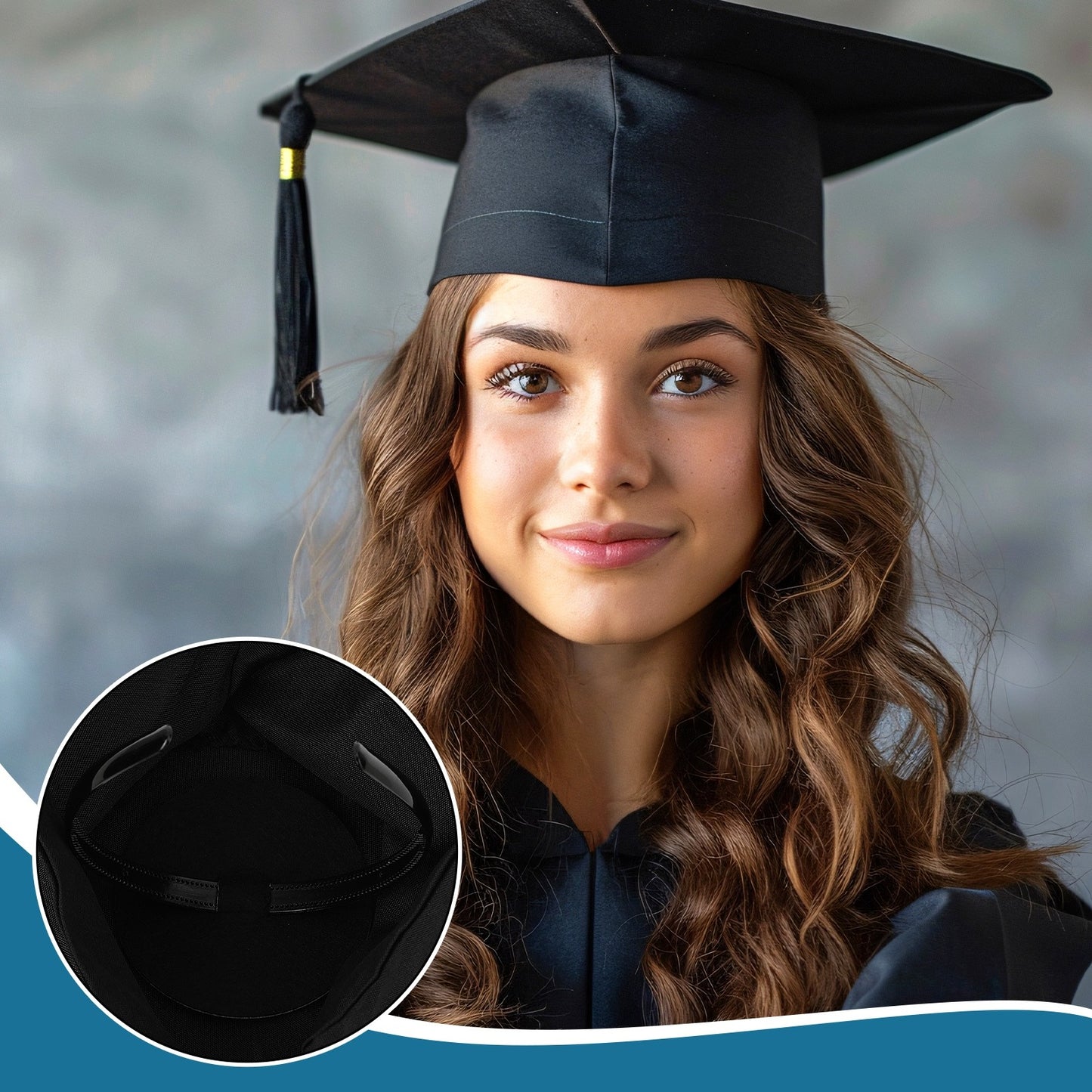 4 Pack Graduation Cap Headband,Grad Cap Band With Adhesive Strip Secures Your Grad Cap Upgrade Insert Hairstyle Hat Accessories Hairband For Graduates Gift