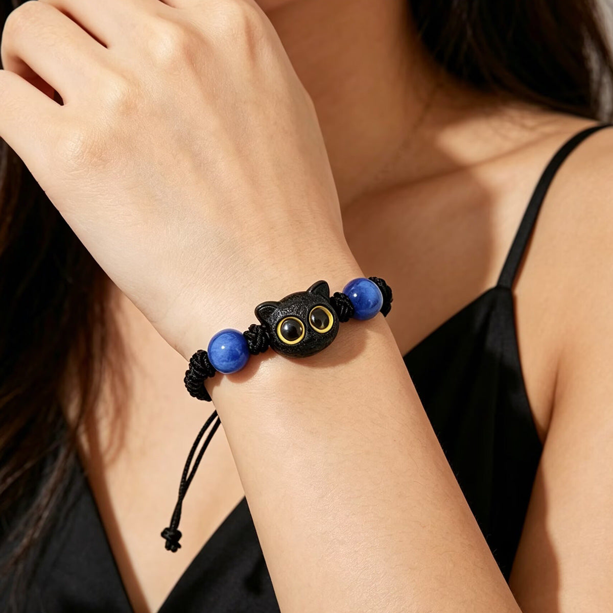 Summer Hot-Selling Black Cat Handmade Woven Couple Bracelets, Versatile And Adjustable Size, Graduation Season Gift