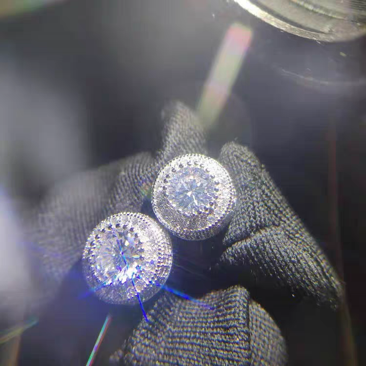 1 Pair Hip Hop Wedding  Zircon Stud Earrings,Sparkling,Unisex,Daily Accessories And Women's Jewelry