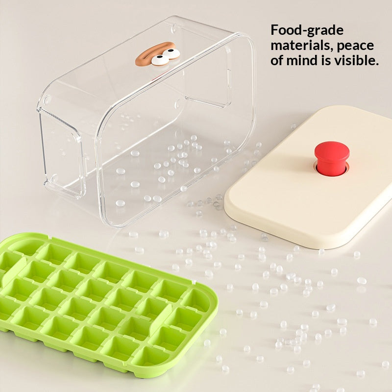 Household Food-Grade Double-Layer Press-Style Large-Capacity Ice Cube Tray With Lid