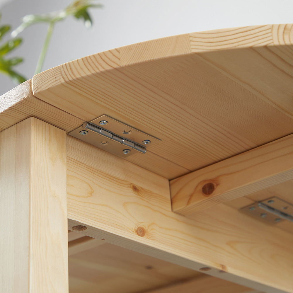 PineWood Kitchen Table, Drop Leaf Tables For Small Spaces Non-slip Foot Pads For Kitchen Dining Room