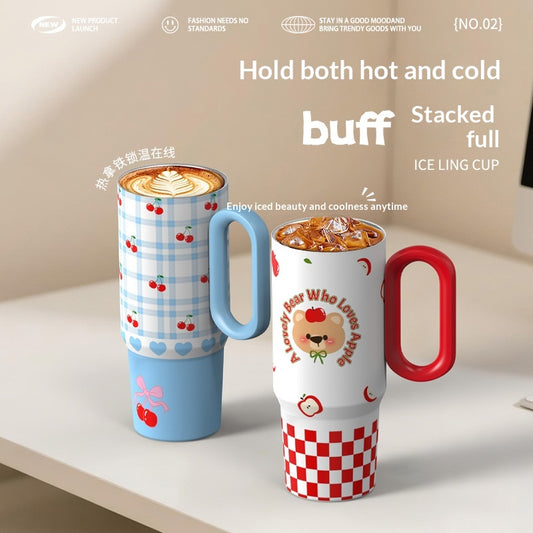 Ice Brew Tumbler Insulated Cup With Tea Infuser Cold Proof Straw Lid