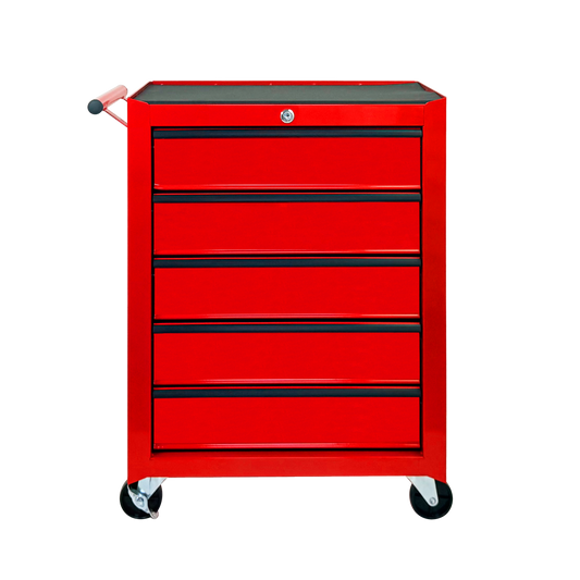 Excelo 5 Drawer Rolling Tool Chest, Ball Bearing Slides, Steel Storage For Garage And Workshop