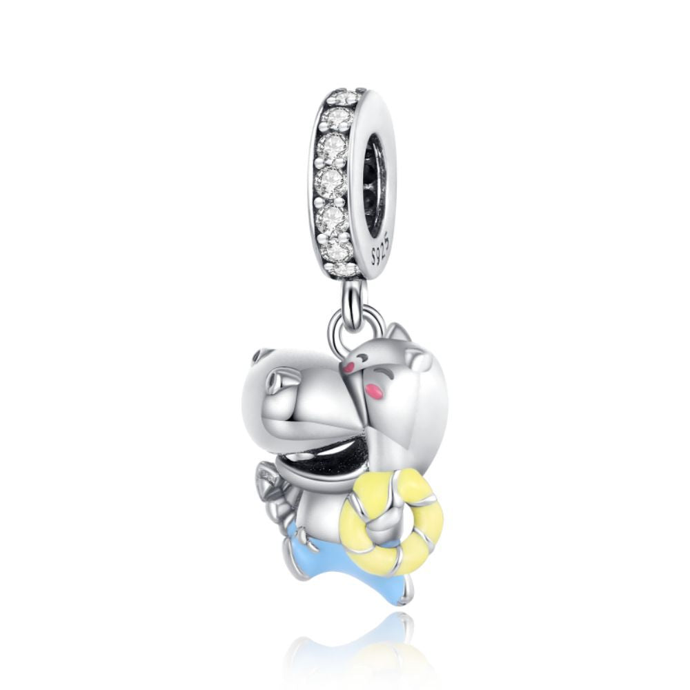 Silver-plated DIY Motherly Love Auspicious Elephant Bead Bracelet Accessories