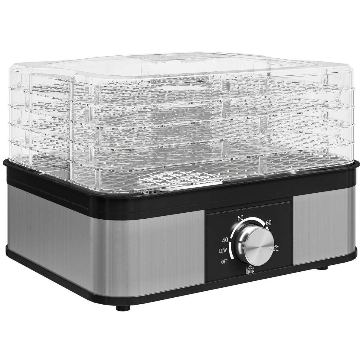 5 Tier Food Dehydrator, 245W Stainless Steel Food Dryer Machine With Adjustable Temperature For Drying Fruit, Meat, Vegetable, Jerky And Pet Treat, Black