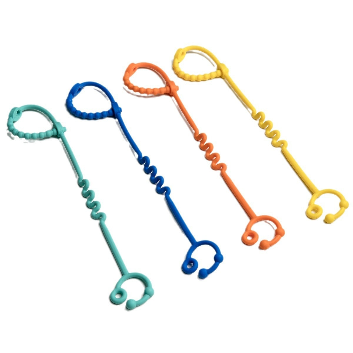 Silicone Toy Rope Teether Fork Baby Nipple Bite Teether Stroller Feeding Bottle Rope