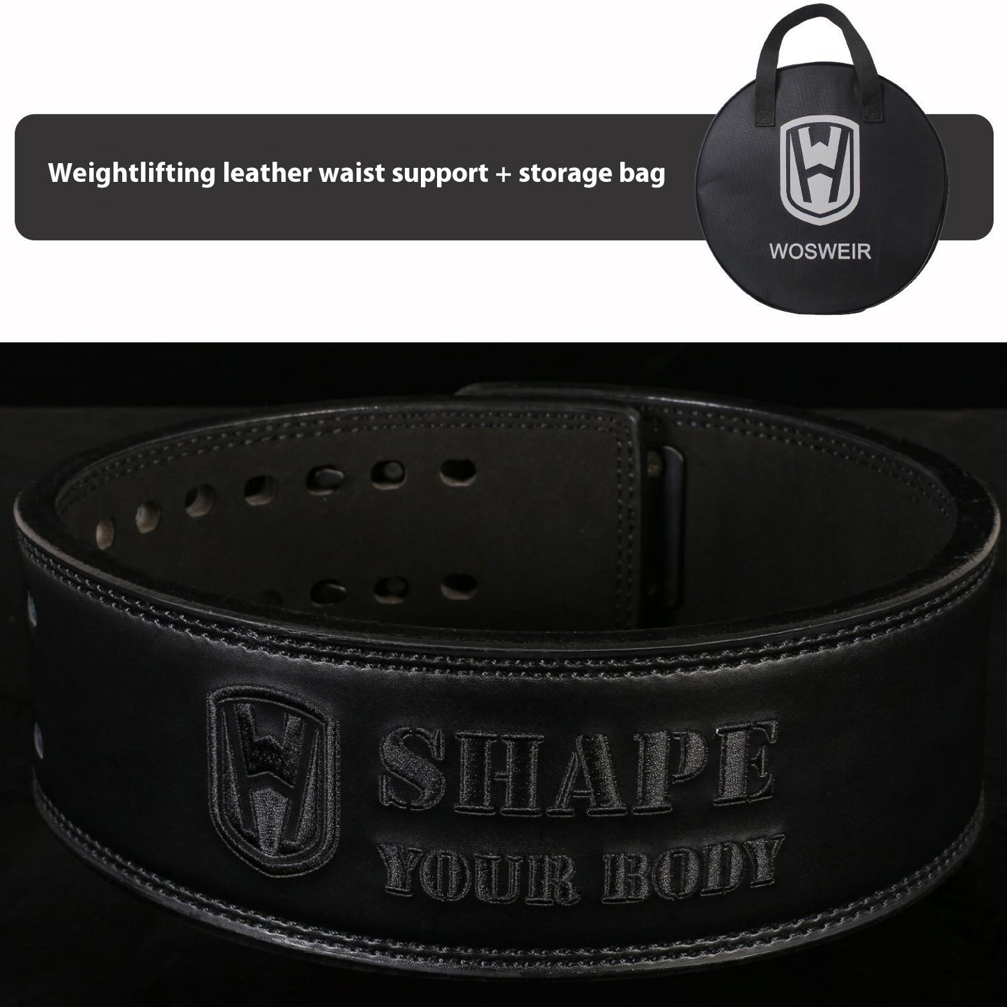 Thickened 13MM Fitness Cowhide Strength Belt Weight Lifting Lever
