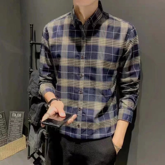 Korean-style Trendy Slim-fit Mens Shirt Jacket