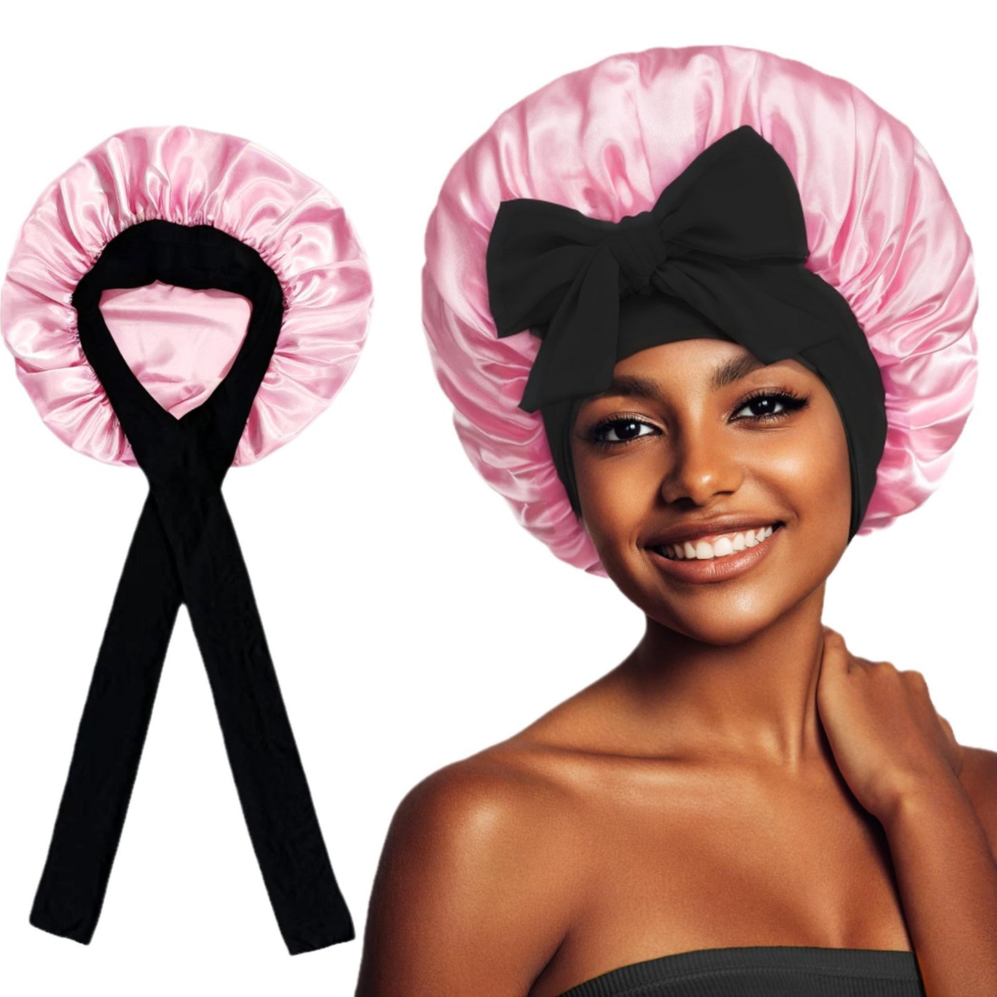 Artificial Silk Beauty Hair Care Wide-brimmed Hat Headscarf Nightcap