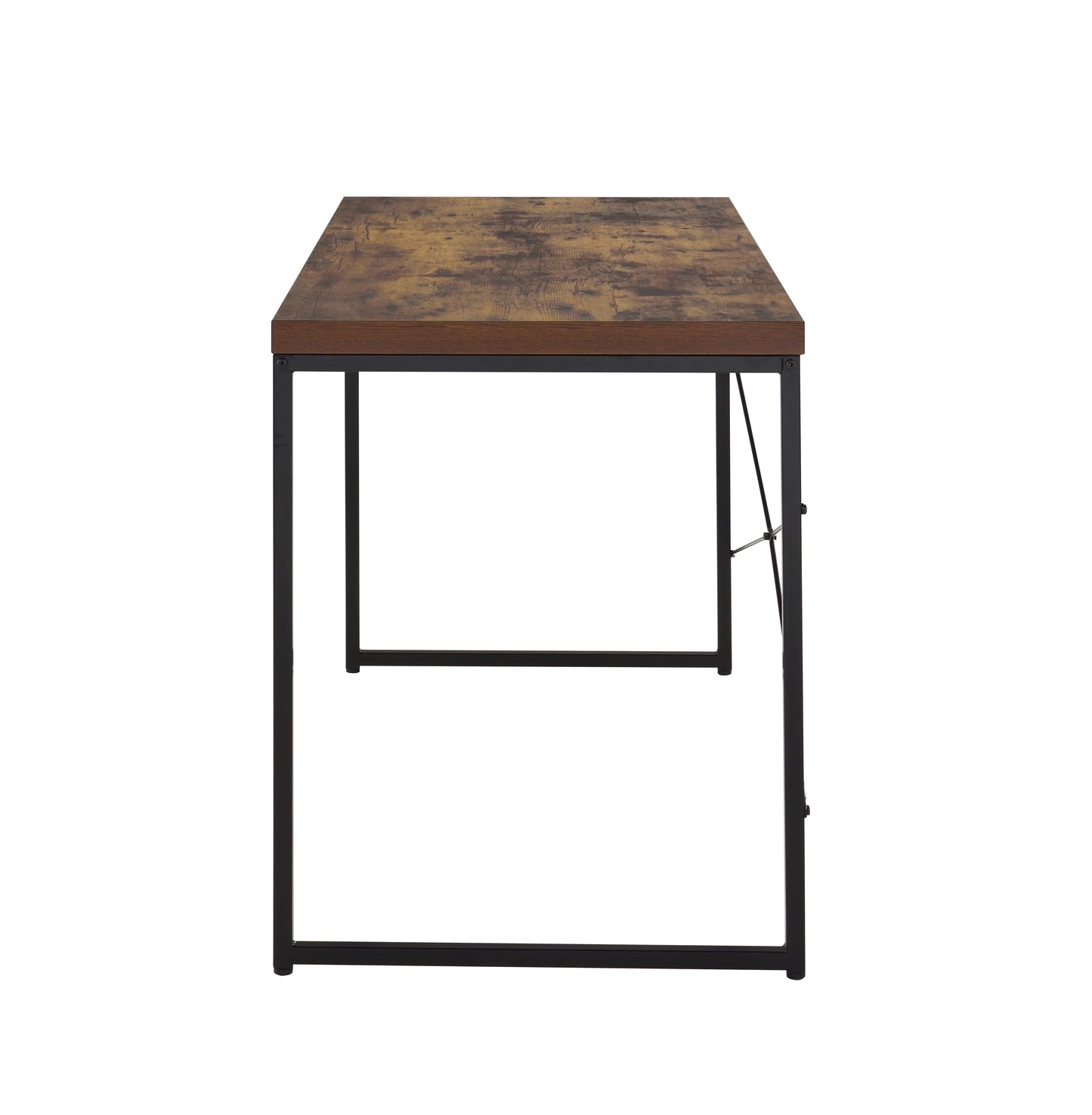 Bob Weathered Oak & Black Finish Writing Desk Dressing Table Game Table Small Dining Table W  Metal Legs