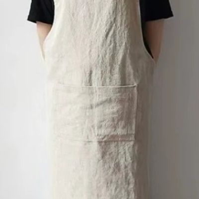 Linen-cotton Breathable And Comfortable Korean-style Apron