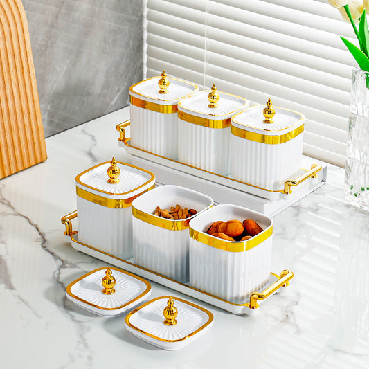 Light Luxury Seasoning Jars Home Kitchen Moisture-Proof Drop-Resistant Spice Jars Salt Shaker Sugar Container Sealed Storage Box Instagram-Style Set
