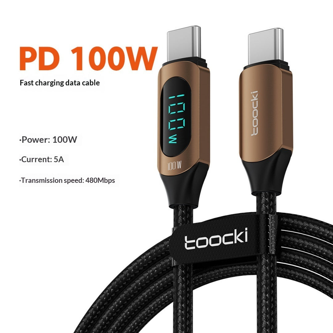 Digital Display Dual-Port Type-C Fast Charging Mobile Phone Cable