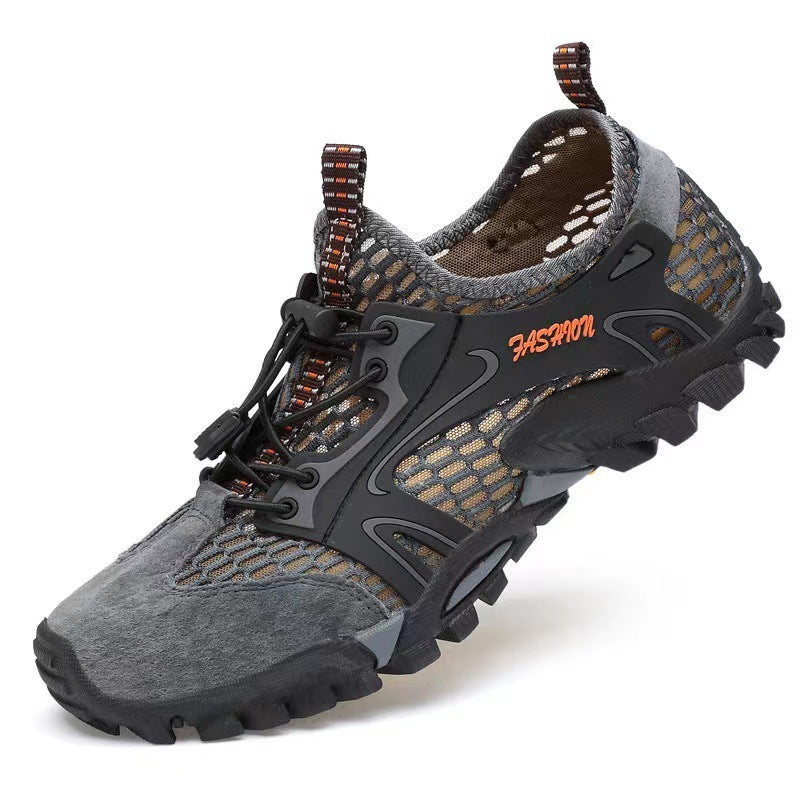 Korean-style Trendy Hiking Shoes With Breathable Mesh Uppers